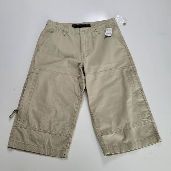 NEW 30 EXPRESS MEN'S CARGO OUTDOOR LONGBOARD SHORTS NEUTRAL KHAKI TAN NWT - Picture 1 of 9